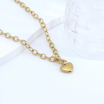 FUTIMELY Gold Heart Chunky Choker Necklace for Women