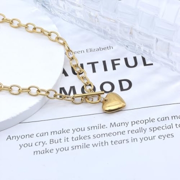 FUTIMELY Gold Heart Chunky Choker Necklace for Women