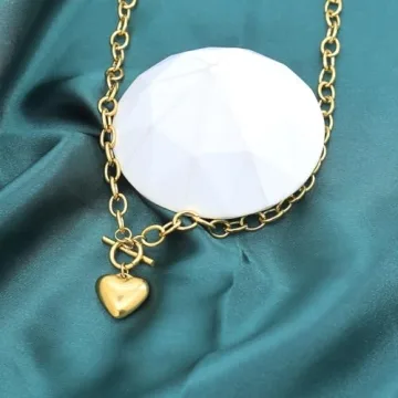 FUTIMELY Gold Heart Chunky Choker Necklace for Women