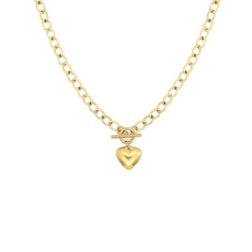 FUTIMELY Gold Heart Chunky Choker Necklace for Women