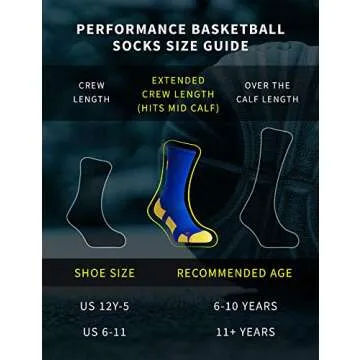 Forever Fanatics Youth Boys Basketball Socks Sports Athletic Crew Socks with Basketball Arm Sleeve - Made in USA (6 Purple/Gold, Kids 6-10 Years)