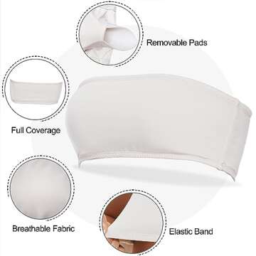 Boudaner Padded Bandeau Sports Tube Top Bra for Women