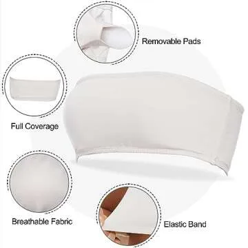 Boudaner Padded Bandeau Sports Tube Top Bra for Women