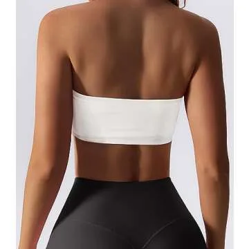 Boudaner Padded Bandeau Sports Tube Top Bra for Women