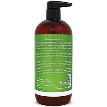 PURA D'OR Organic Vegetable Glycerin (24oz) Derived from Coconut,100% Pure Premium Grade,Clear & Odo...