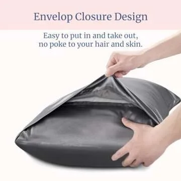 BEDELITE Satin Pillowcase for Hair and Skin, Super Soft and Cooling Similar to Silk Pillow Cases 2 Pack with Envelope Closure, Gift for Women Men(20"x30" Queen Size, Dark Grey)