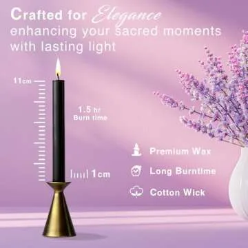 Set of 20 White Spell & Chime – Premium Mini Taper Candles for Rituals, Prayer, Birthdays, Meditat...