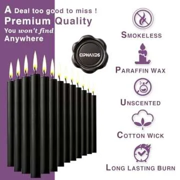 Set of 20 White Spell & Chime – Premium Mini Taper Candles for Rituals, Prayer, Birthdays, Meditation, Altar - 4 Inch Tall, Unscented. (Black, 20 (Pack of 1))