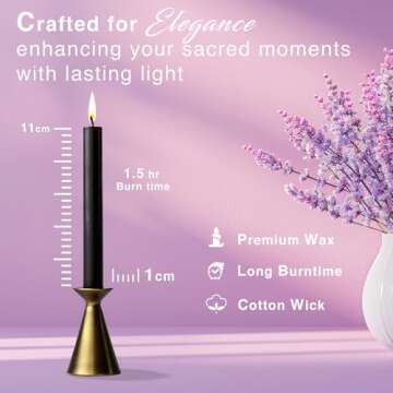 Set of 20 White Spell & Chime – Premium Mini Taper Candles for Rituals, Prayer, Birthdays, Meditation, Altar - 4 Inch Tall, Unscented. (Black, 20 (Pack of 1))