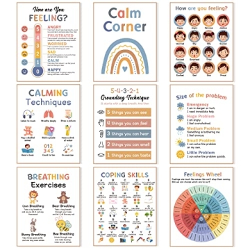 9 Calming Corner Posters Classroom Emotional Wellbeing for Kids