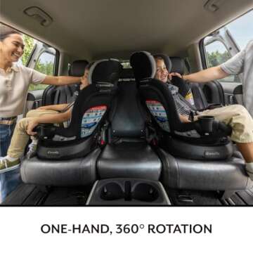 Evenflo Revolve360 Slim 2-in-1 Rotational Car Seat (Canton Black)