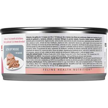 Royal Canin Feline Health Nutrition Mother & Babycat Ultra Soft Mousse in Sauce Canned Cat Food, 5.8 oz can