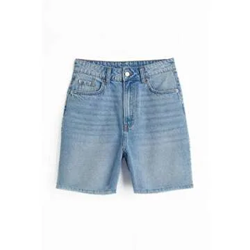 Genleck Women's Juniors Jean Shorts High Waisted Stretchy Denim Hot Shorts for Casual Summer(Blue,XS-XL)