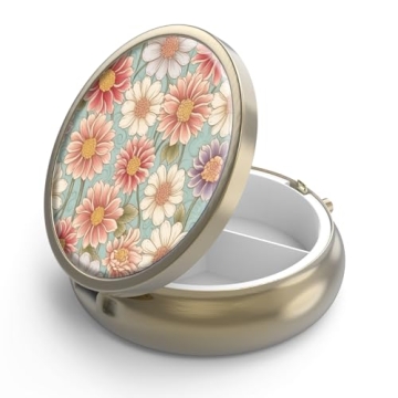 Elegant Retro Pill Box with Mirror - Stylish & Practical