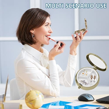 Elegant Retro Pill Box with Mirror - Stylish & Practical