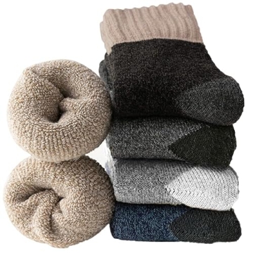 Warm Wool Socks for Men - 5 Pair Winter Comfort