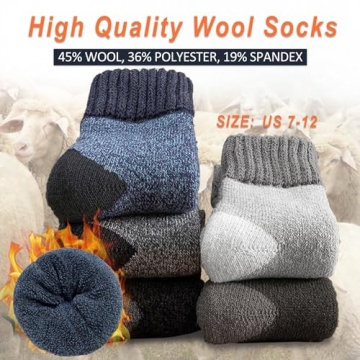 Warm Wool Socks for Men - 5 Pair Winter Comfort