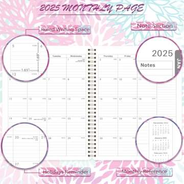 2025 Weekly Monthly Planner - Floral Design, To-Do Lists