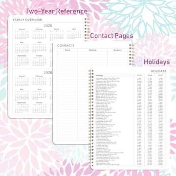2025 Weekly Monthly Planner - Floral Design, To-Do Lists