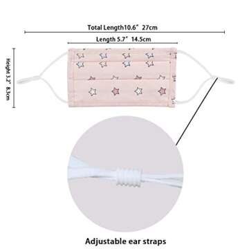 Reusable Face Mask Washable Cloth, Design Leopard Girl Cotton Cute Designer Pink Cool Red Pink Decorative Colorful Adjustable Youth Dust Comfortable Printed Ply Size