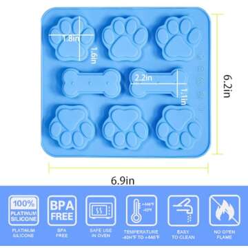 2 Pcs Silicone Puppy Treat Molds - Perfect for Dog Treats and More
