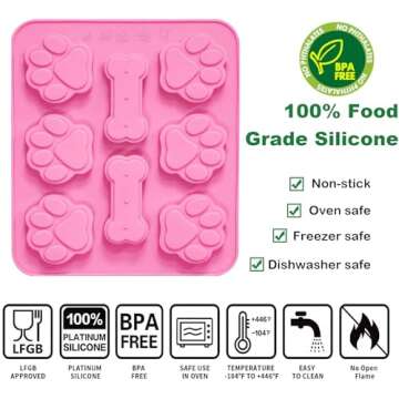 2 Pcs Silicone Puppy Treat Molds for Dog Treats