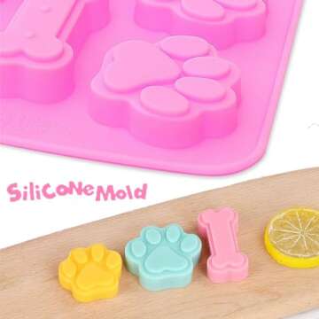 2 Pcs Silicone Puppy Treat Molds for Dog Treats