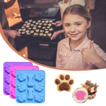 2 Pcs Silicone Puppy Treat Molds for Dog Treats