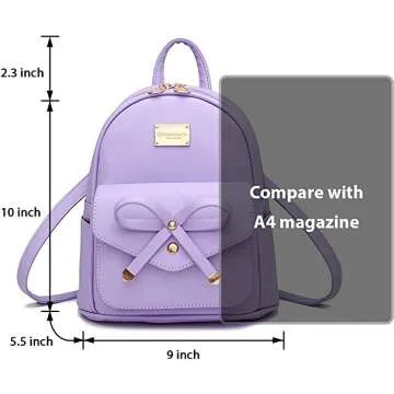 Girls Bowknot Leather Backpack Purse - Chic & Practical
