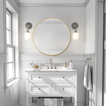 zenmag 24" Round Wall Mirror - Elegant Gold Design for Any Room