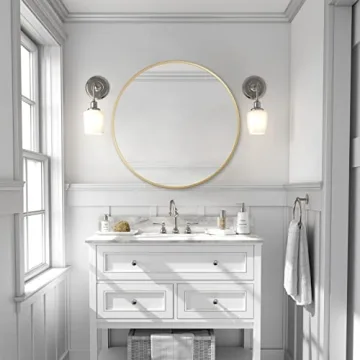 zenmag 24" Round Wall Mirror - Elegant Gold Design for Any Room