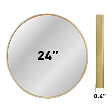 zenmag 24" Round Wall Mirror - Elegant Gold Design for Any Room