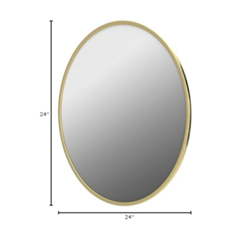 zenmag 24" Round Wall Mirror - Elegant Gold Design for Any Room