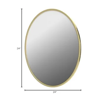 zenmag 24" Round Wall Mirror - Elegant Gold Design for Any Room