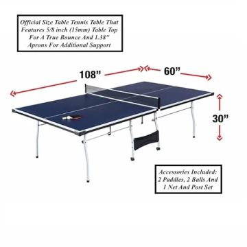 Folding Rolling Table Tennis Table Indoor - Perfect Holiday Gift