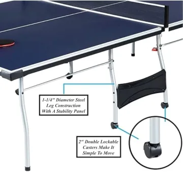 Folding Rolling Table Tennis Table Indoor - Perfect Holiday Gift