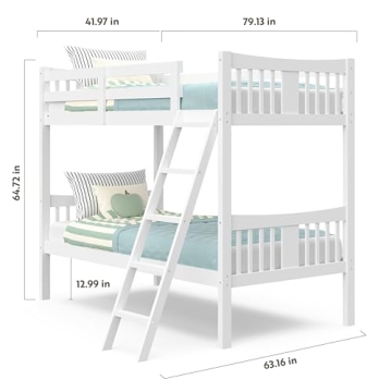 Storkcraft Caribou Twin Over Twin Bunk Bed White