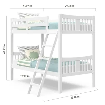 Storkcraft Caribou Twin Over Twin Bunk Bed White