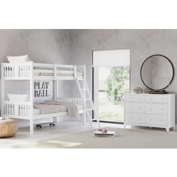 Storkcraft Caribou Twin Over Twin Bunk Bed White