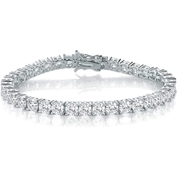 Gemsme 18K White Gold Tennis Bracelet - Elegant & Sparkly