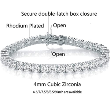 Gemsme 18K White Gold Tennis Bracelet - Elegant & Sparkly
