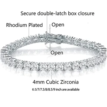 Gemsme 18K White Gold Tennis Bracelet - Elegant & Sparkly