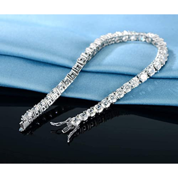 Gemsme 18K White Gold Tennis Bracelet - Elegant & Sparkly