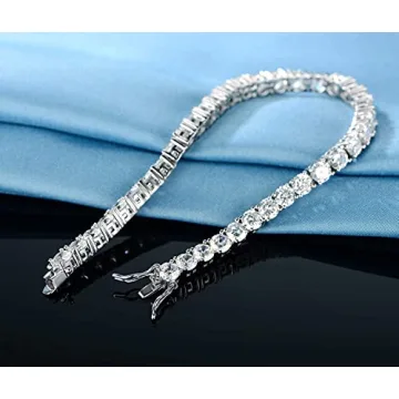 Gemsme 18K White Gold Tennis Bracelet - Elegant & Sparkly