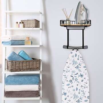 TJ.MOREE Ironing Board Hanger Metal Wall Mount Iron and Ironing Board Holder, Laundry Room Decor and...