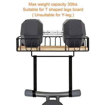 TJ.MOREE Ironing Board Hanger Metal Wall Mount Iron and Ironing Board Holder, Laundry Room Decor and Storage with Large Storage Black Wooden Base Basket and Removable Hooks