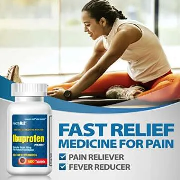 HealthA2Z® Ibuprofen 200mg | 500 Counts | Pain Relief | Body Aches | Headache | Arthritis | Cramps | Back Pain | Fever Reducer… (500 Count)