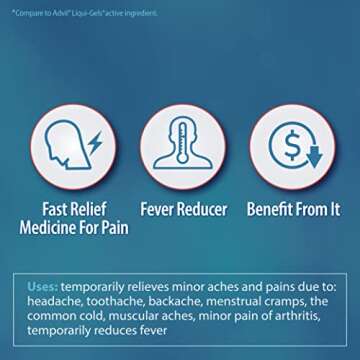 HealthA2Z® Ibuprofen 200mg | 500 Counts | Pain Relief | Body Aches | Headache | Arthritis | Cramps | Back Pain | Fever Reducer… (500 Count)