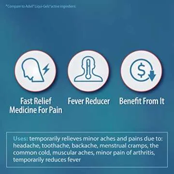 HealthA2Z® Ibuprofen 200mg | 500 Counts | Pain Relief | Body Aches | Headache | Arthritis | Cramps | Back Pain | Fever Reducer… (500 Count)