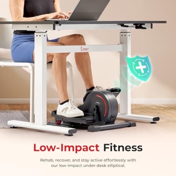 Sunny Health & Fitness Smart Under Desk Elliptical - Compact Cardio Solution